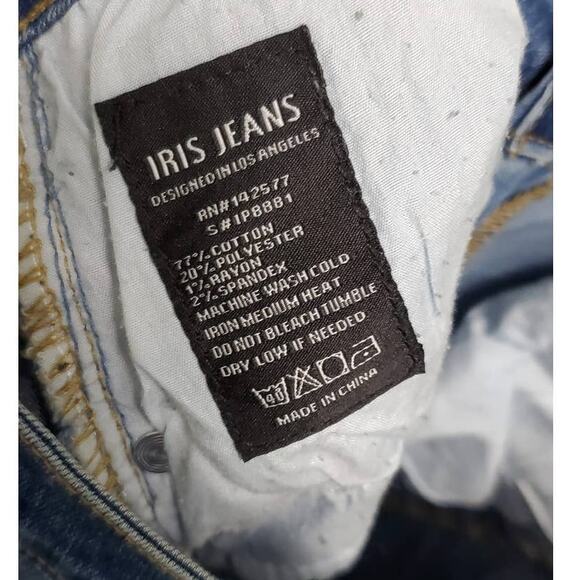 Iris Jeans Los Angeles 1P8881 Distressed Look Blue Jeans Size 5 ~ Grunge Street - Picture 12 of 13